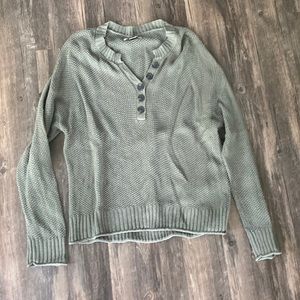 Open Knit Henley Sweater